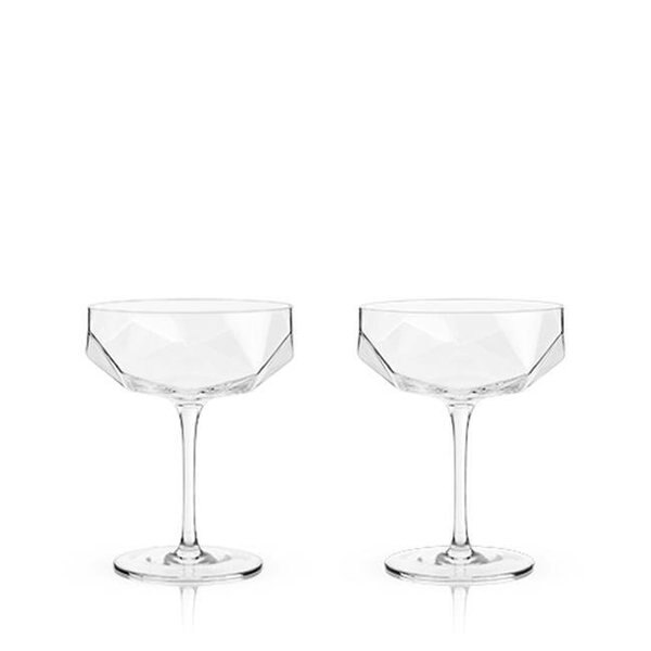 Faceted Crystal Coupe Glasses