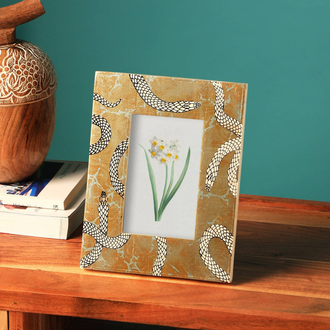 Ivory & Gold Snake Frame