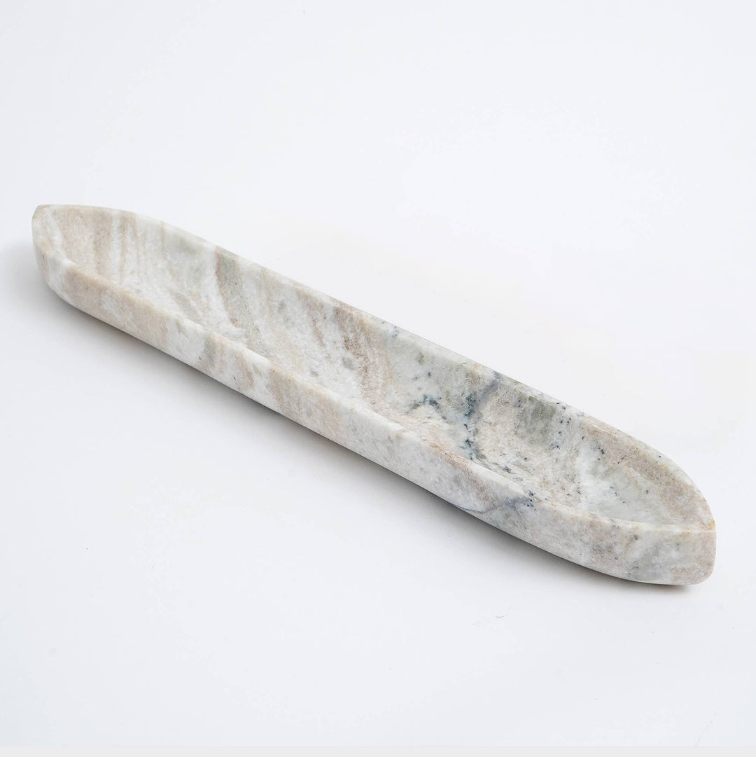 Sleek White Marble Tray