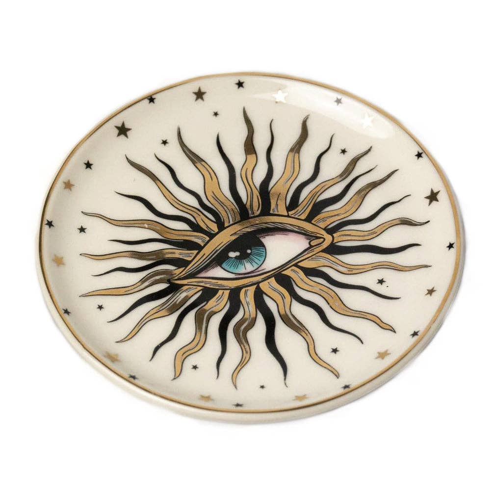 Eye & Stars Round Ceramic Dish