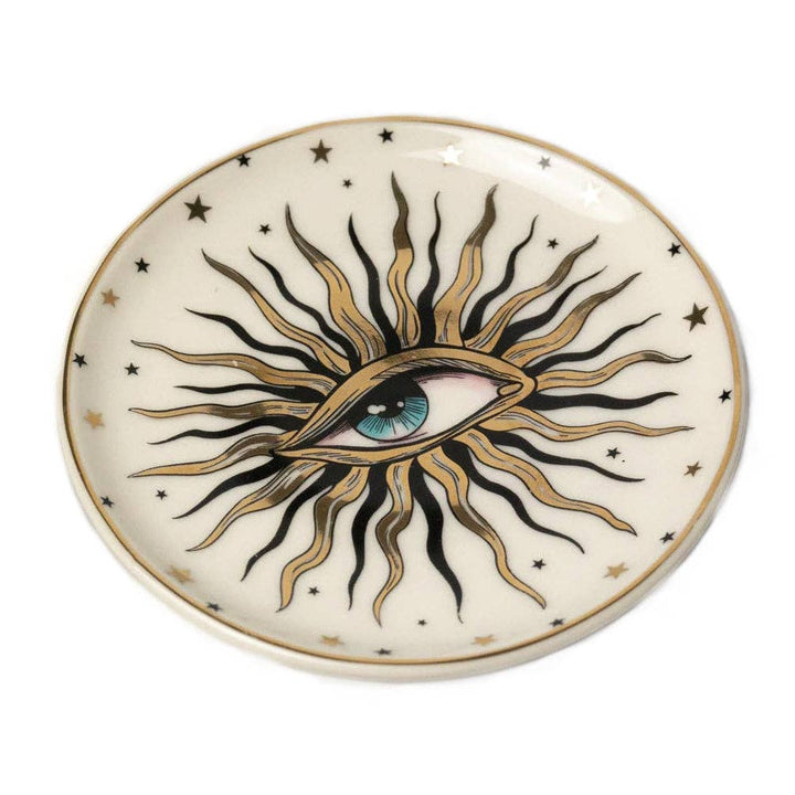 Eye & Stars Round Ceramic Dish