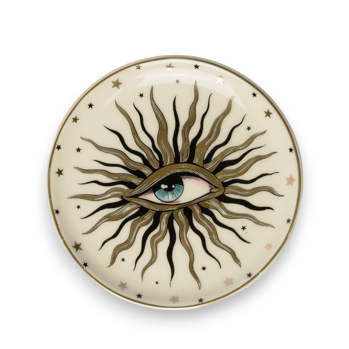 Eye & Stars Round Ceramic Dish