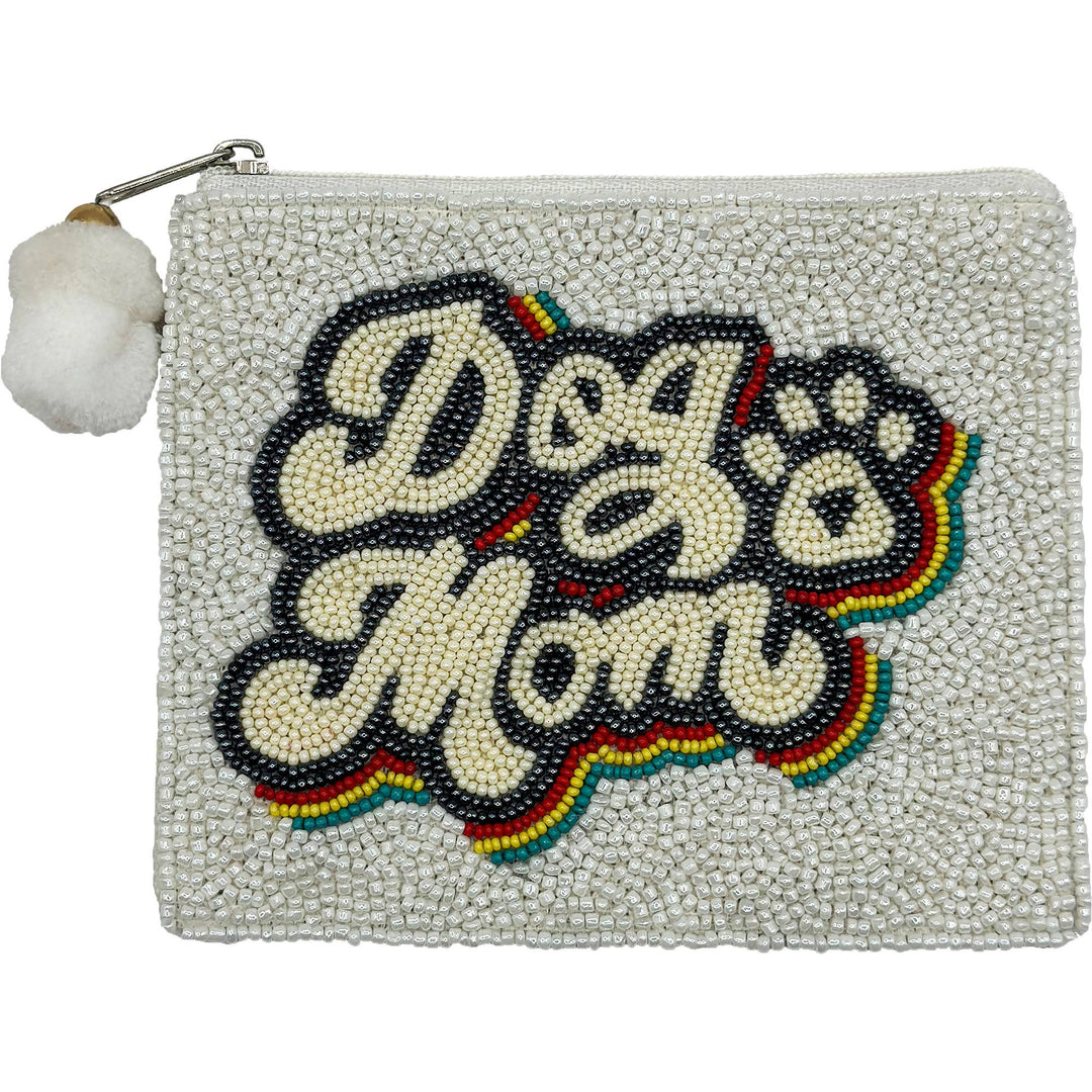 Dog Mom Beaded Coin Purse