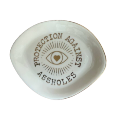 “Protection Against Assholes” Funny Cuss Word Trinket Dish
