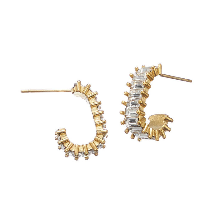 18K Gold Plated Clear Stone Stainless Earrings
