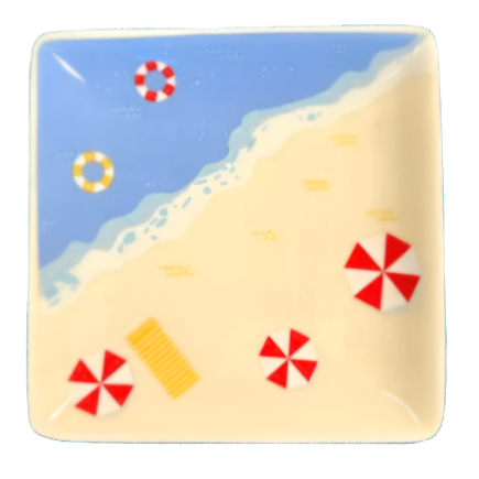 Beach Scene Square Trinket Tray