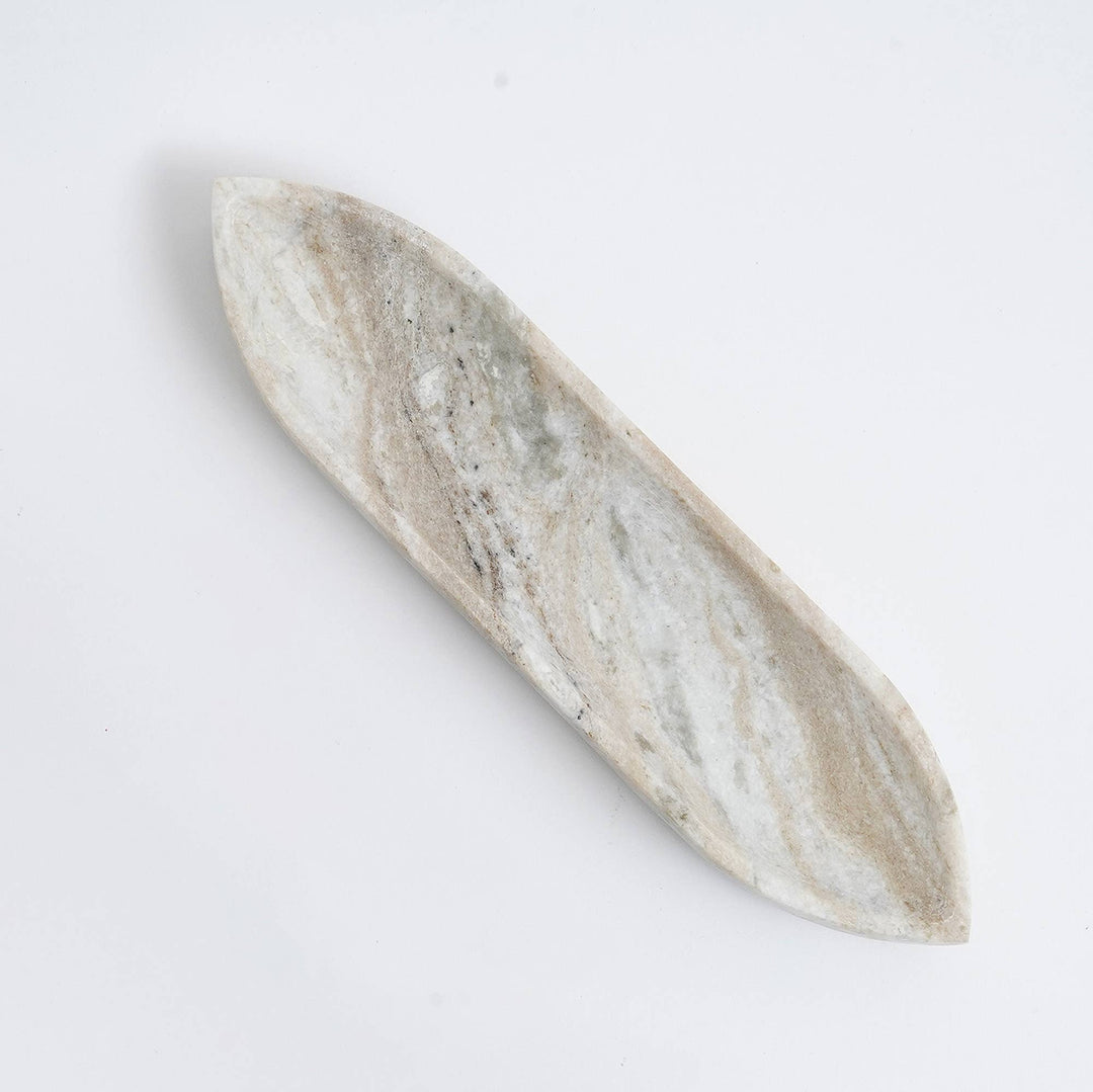 Sleek White Marble Tray