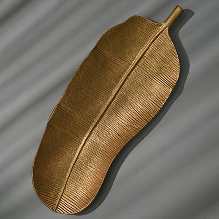 Golden Leaf Decorative Tray
