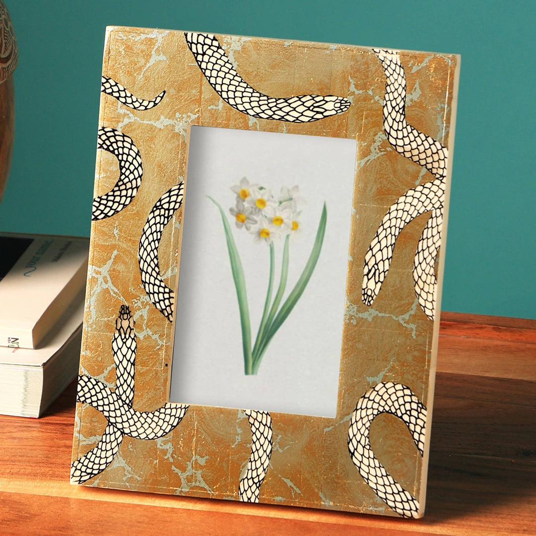 Ivory & Gold Snake Frame