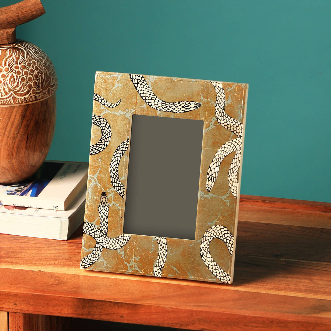 Ivory & Gold Snake Frame