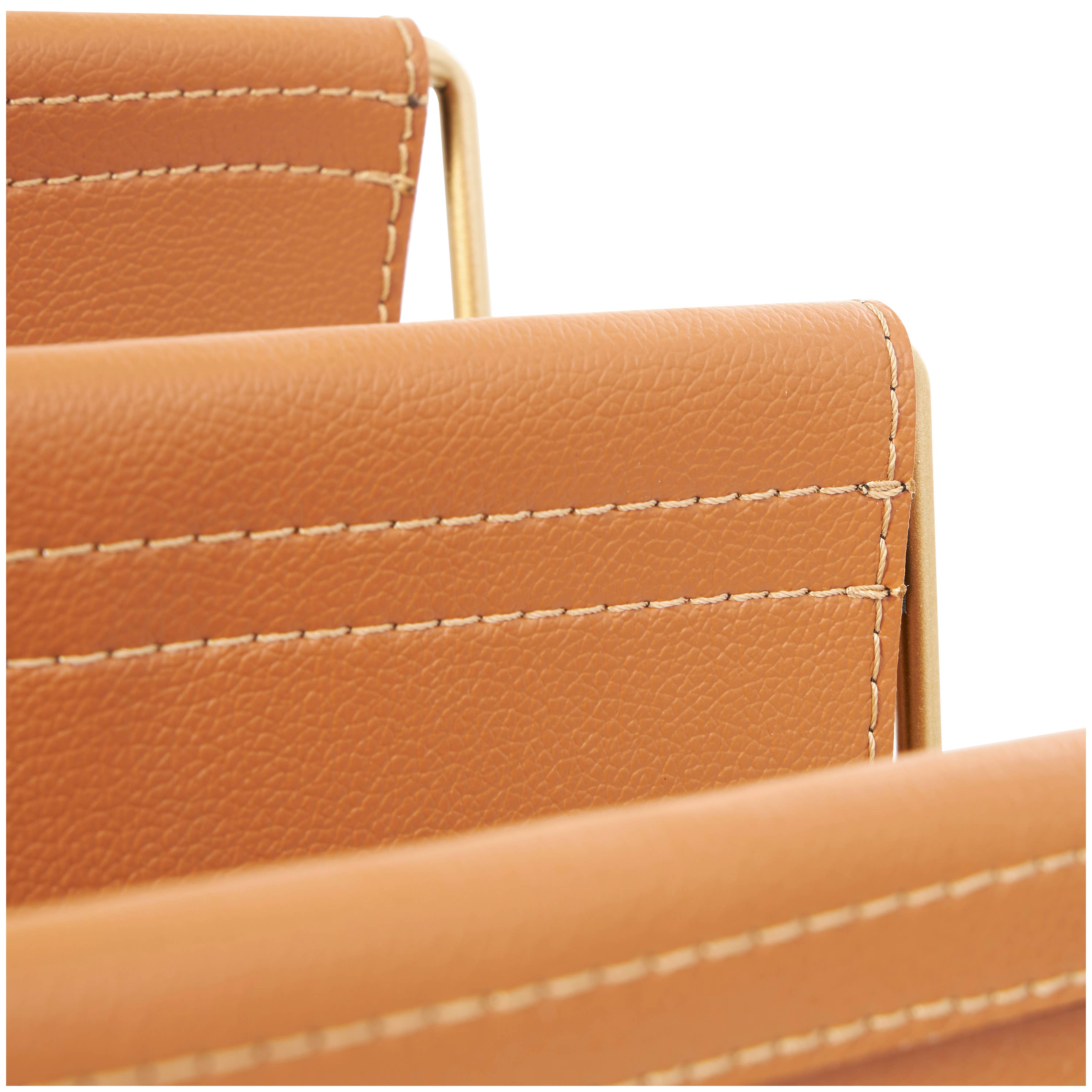 Modern Orange Leather Magazine Holder