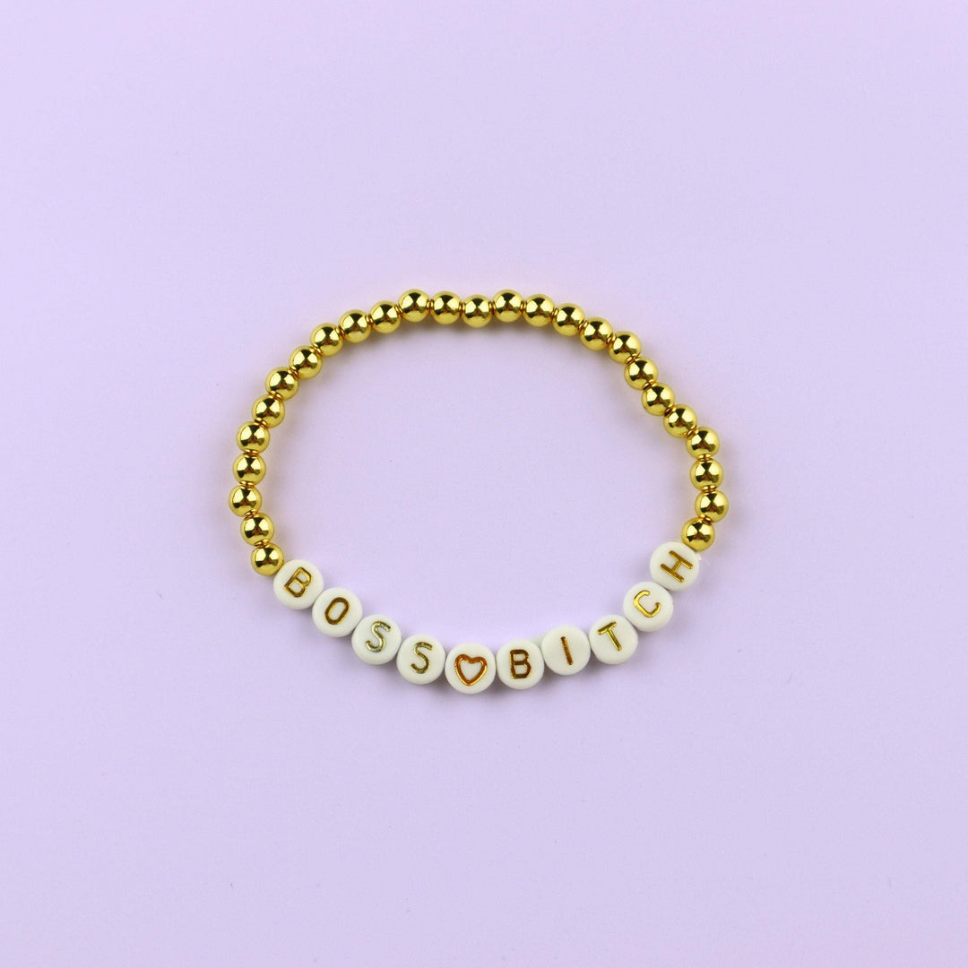Gold Filled Ball Beaded Message Bracelet