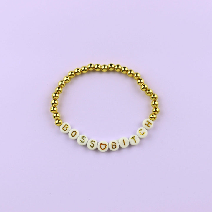 Gold Filled Ball Beaded Message Bracelet