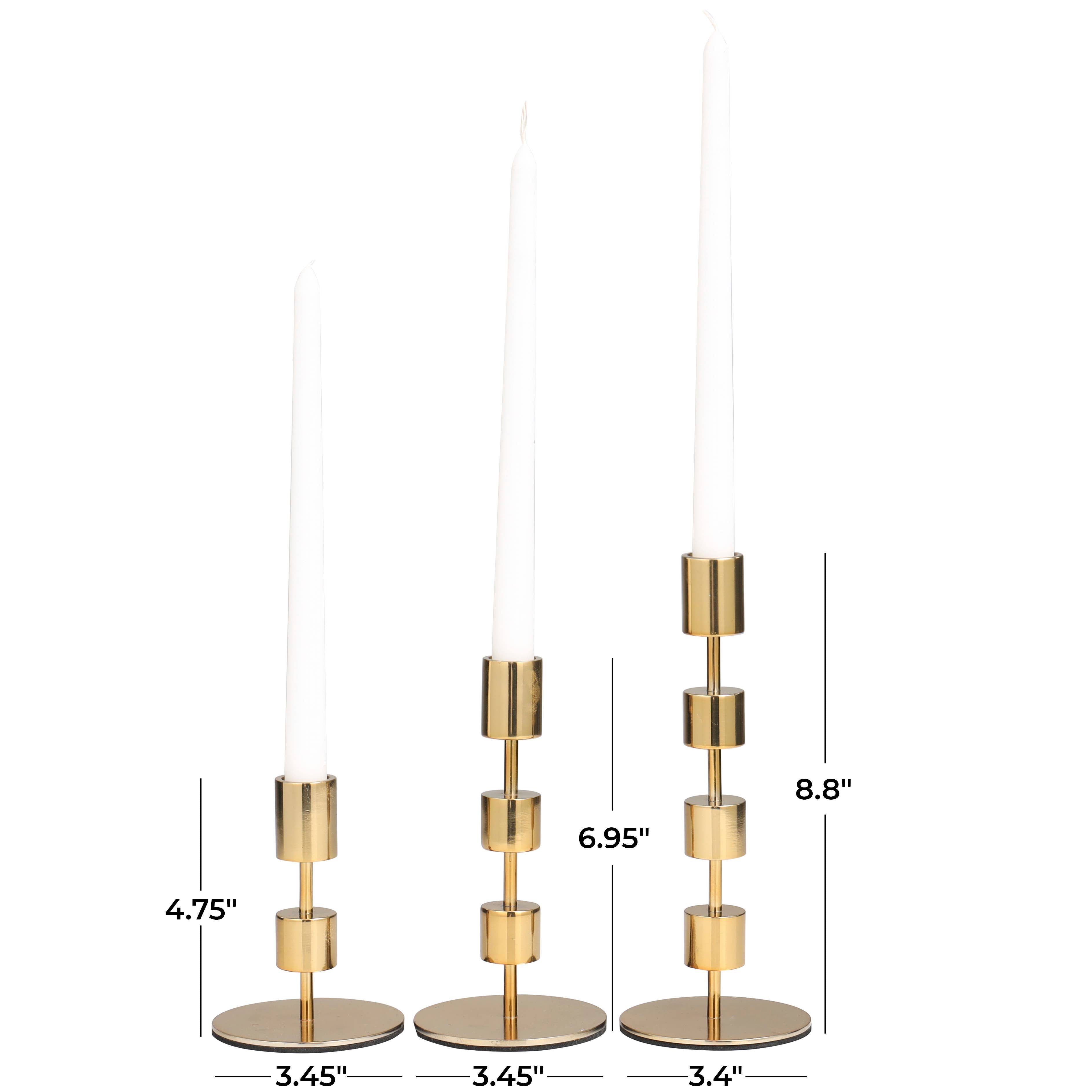 Contemporary Gold Metal Candle Holders