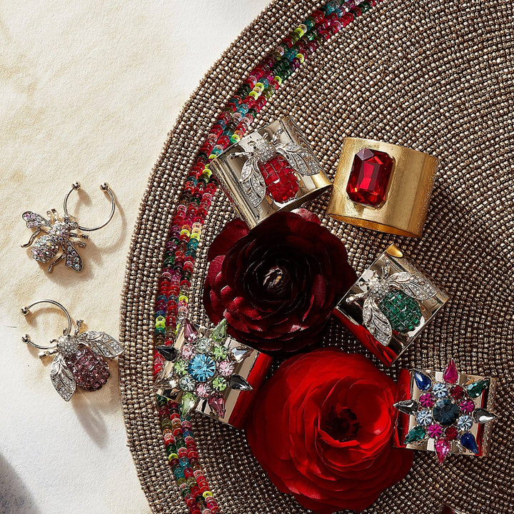 Ruby and Gold Napkin Rings