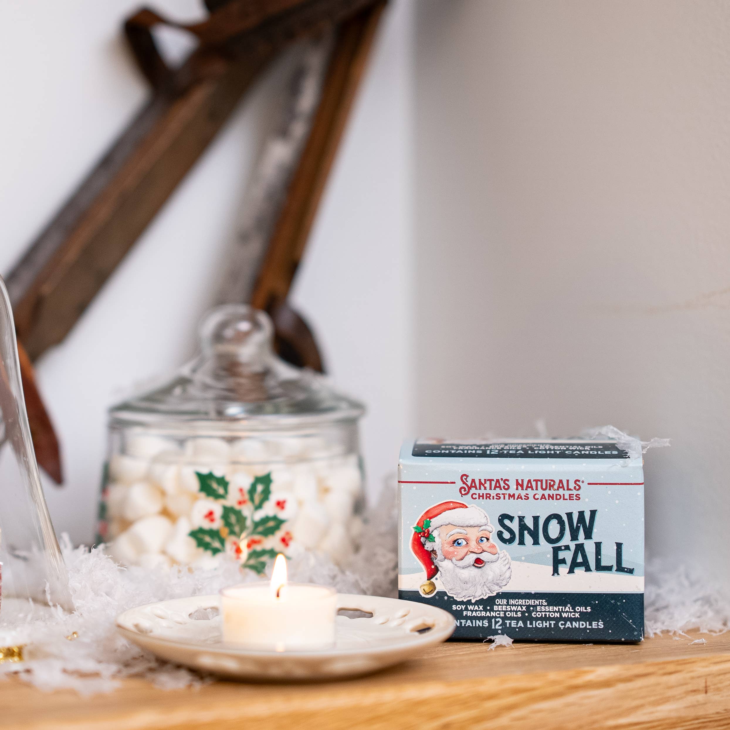 Snow Fall Natural Christmas Candle