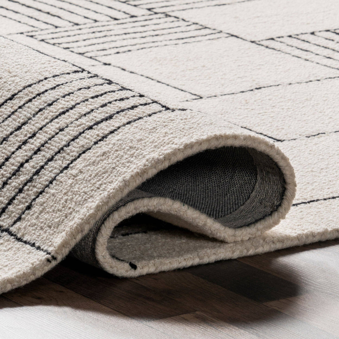 Kathleen Abstract Checkered Wool Area Rug