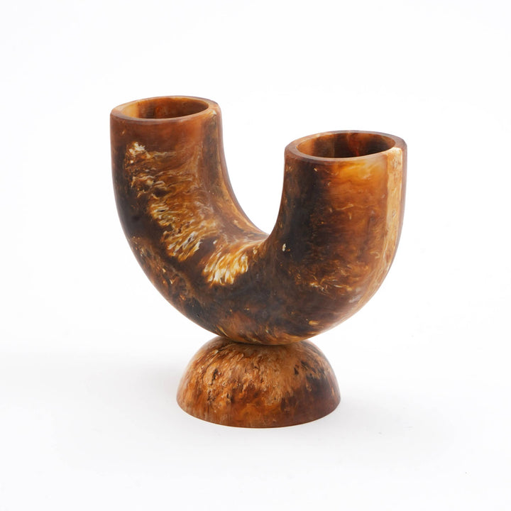 Marbled Resin Flower Vase with Base