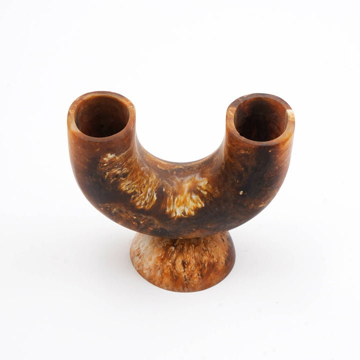 Marbled Resin Flower Vase with Base