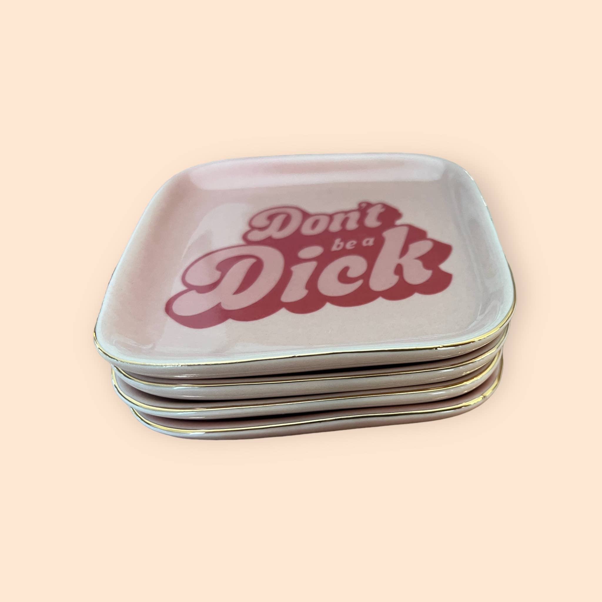 Don't Be a Dick Trinket Boho Jewelry Dish Ceramics Tray