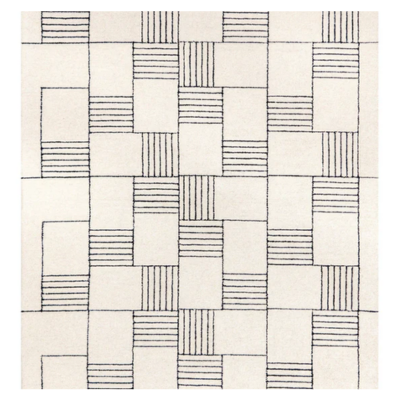 Kathleen Abstract Checkered Wool Area Rug