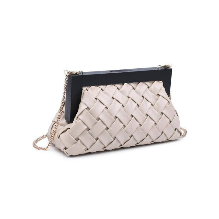 Jamie Woven Wooden Frame Clutch