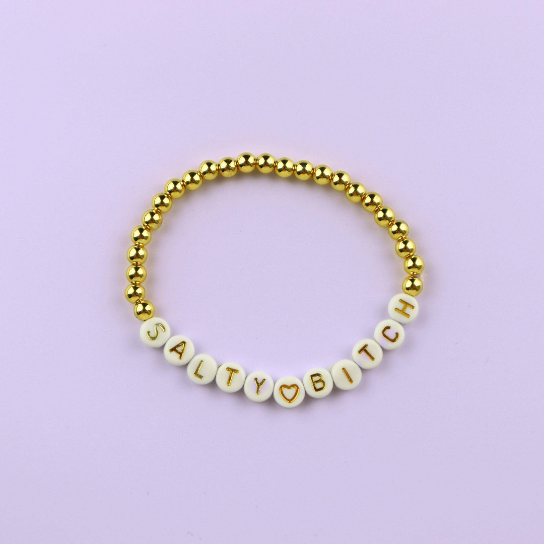 Gold Filled Ball Beaded Message Bracelet