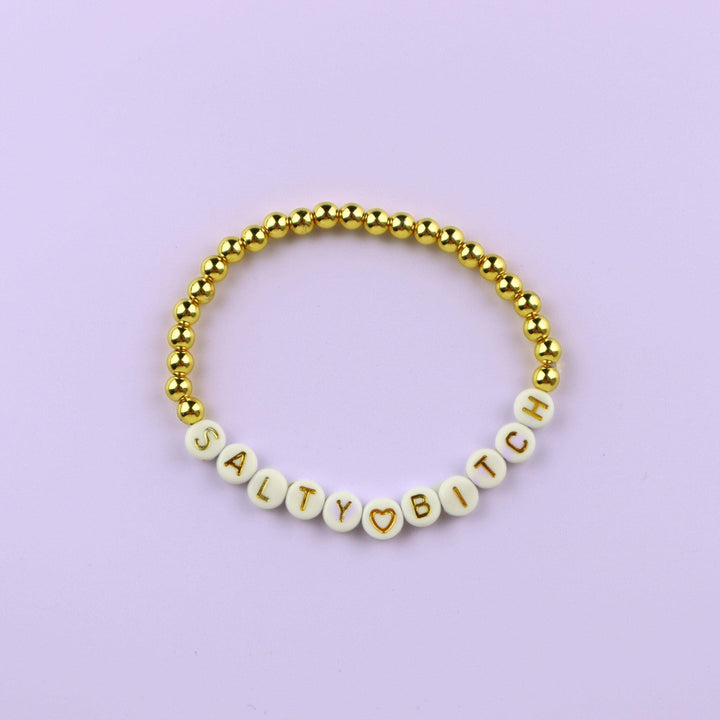 Gold Filled Ball Beaded Message Bracelet