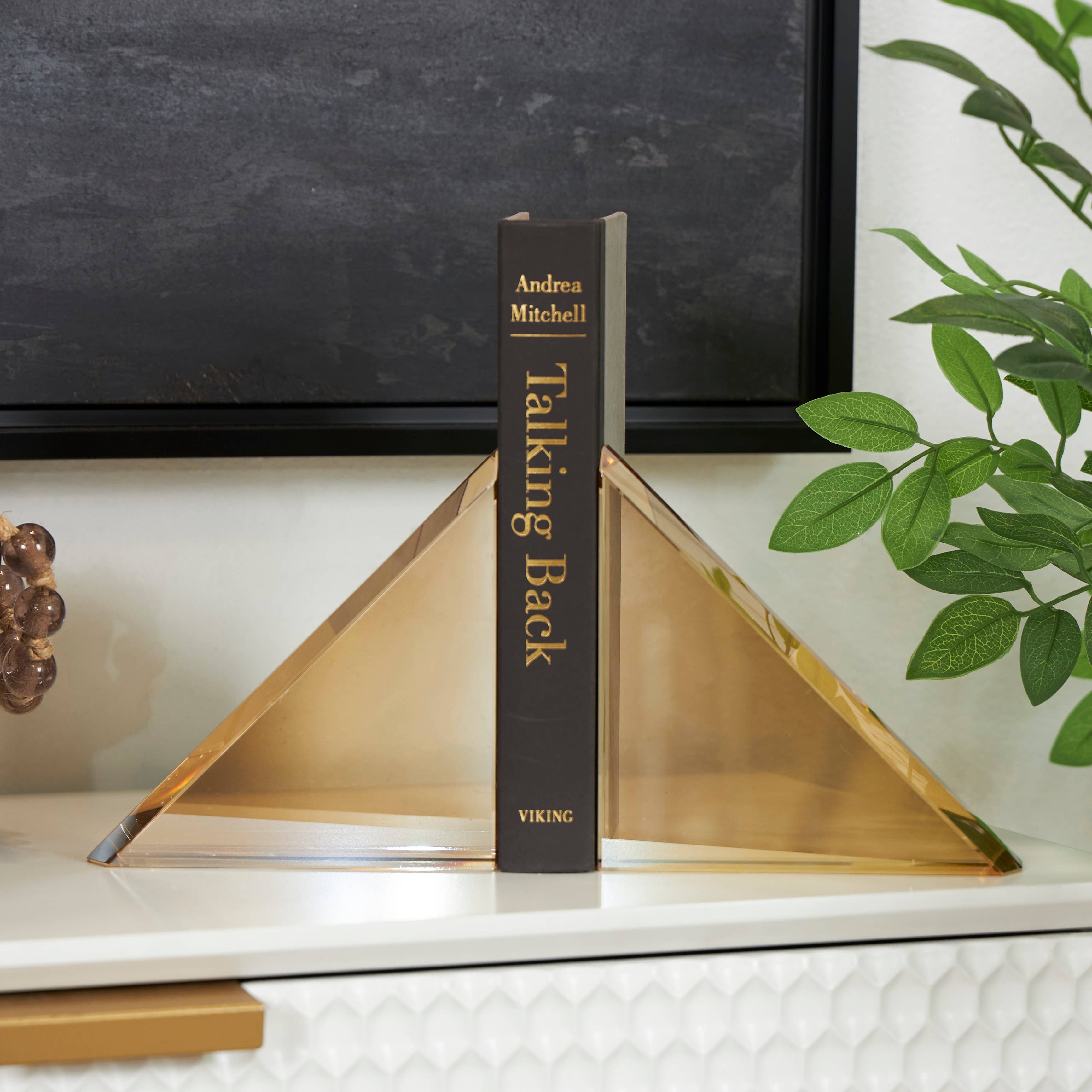 Gold Contemporary Gold Crystal Bookends Set