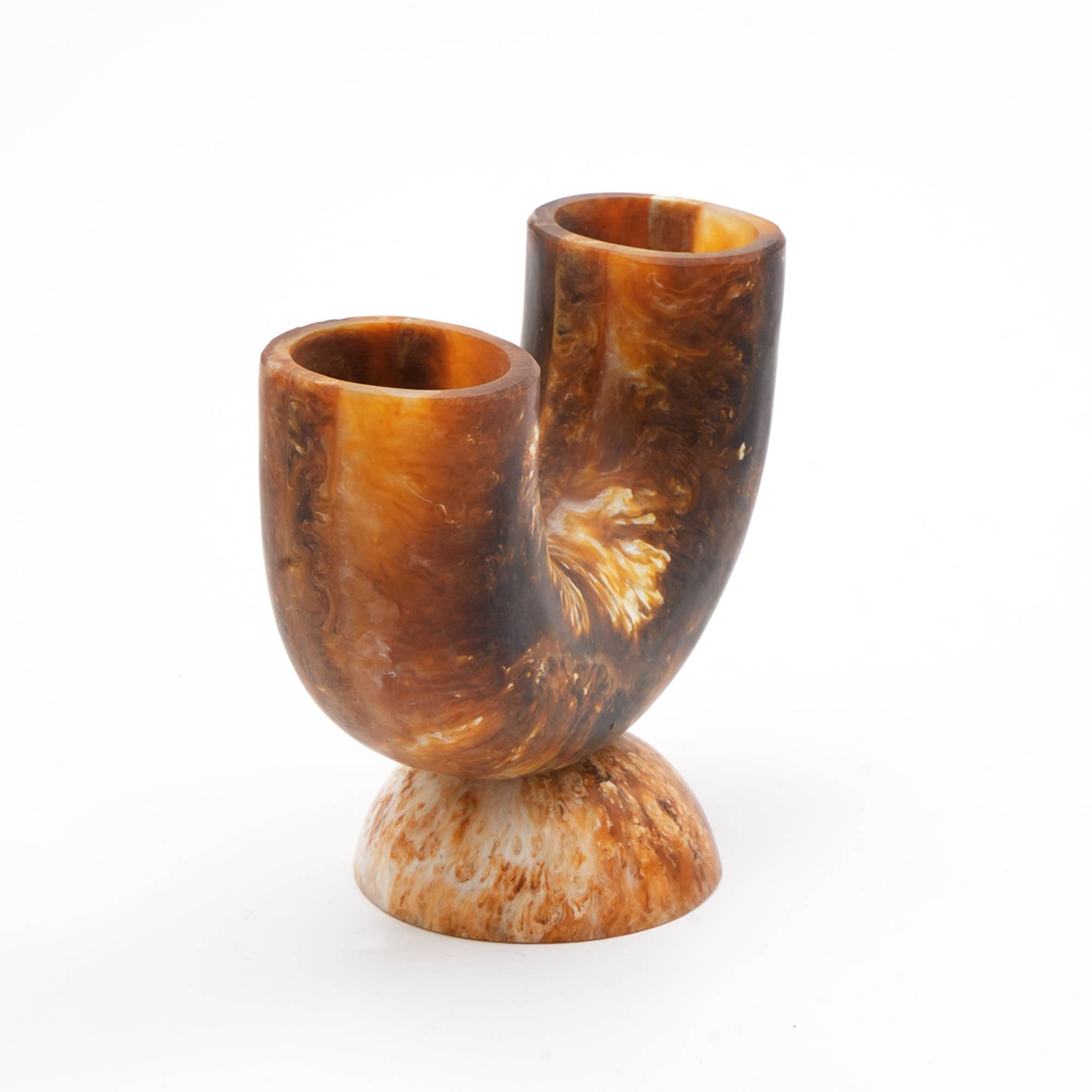 Marbled Resin Flower Vase with Base