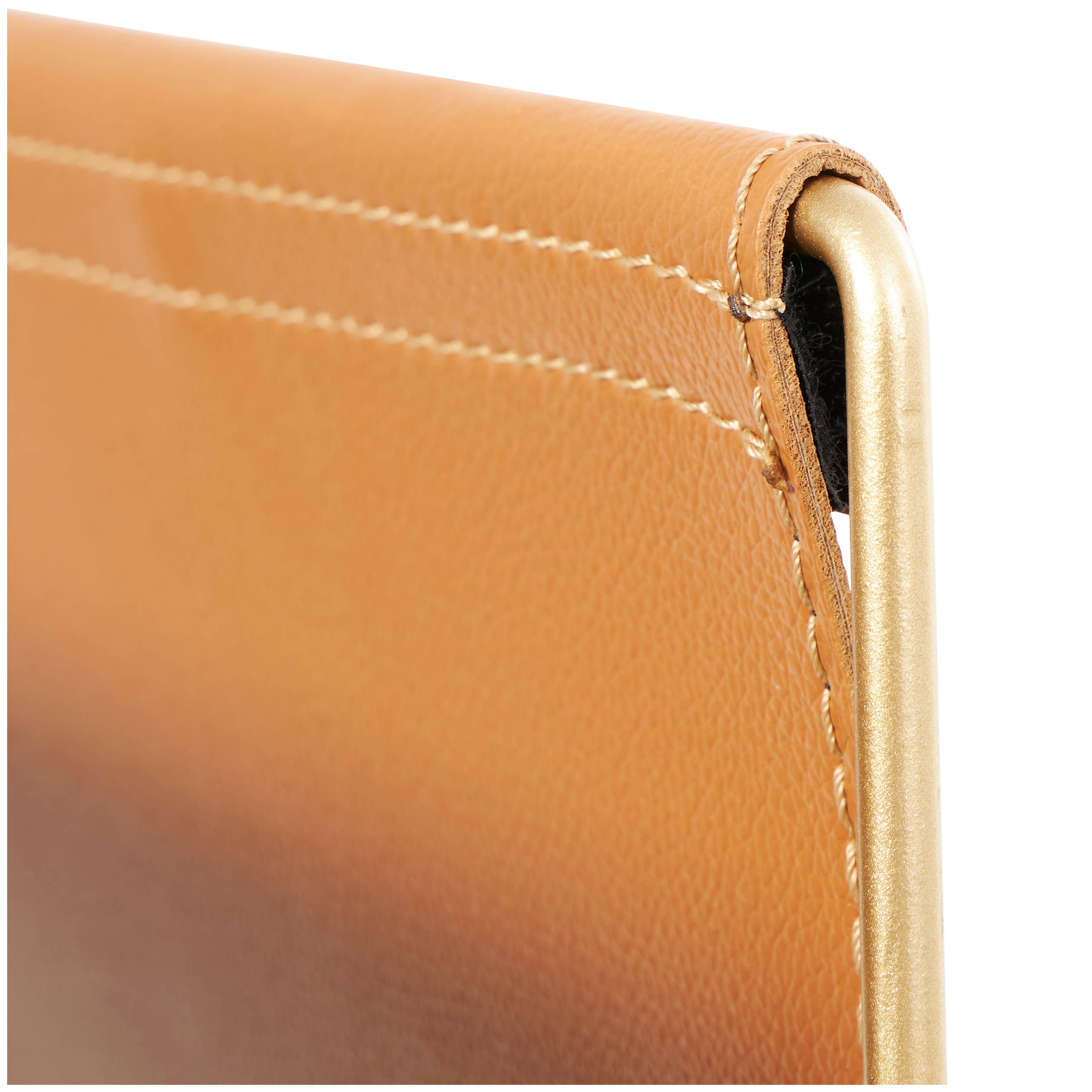 Modern Orange Leather Magazine Holder