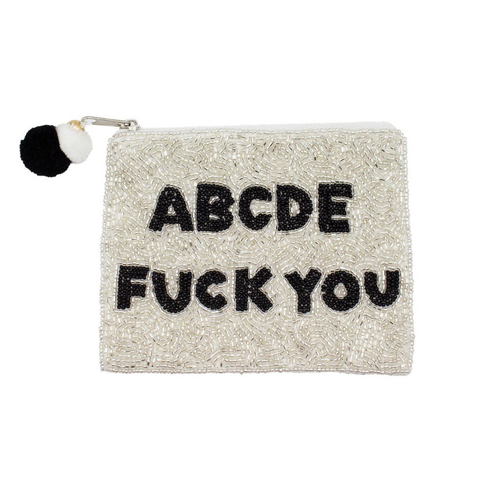 ABCDE F**k You Beaded Coin Purse