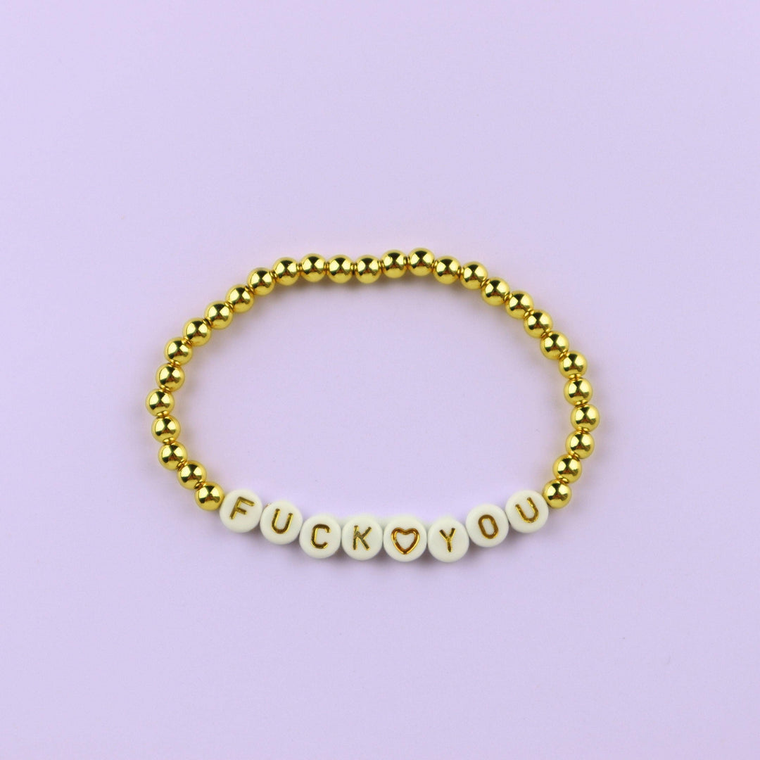 Gold Filled Ball Beaded Message Bracelet