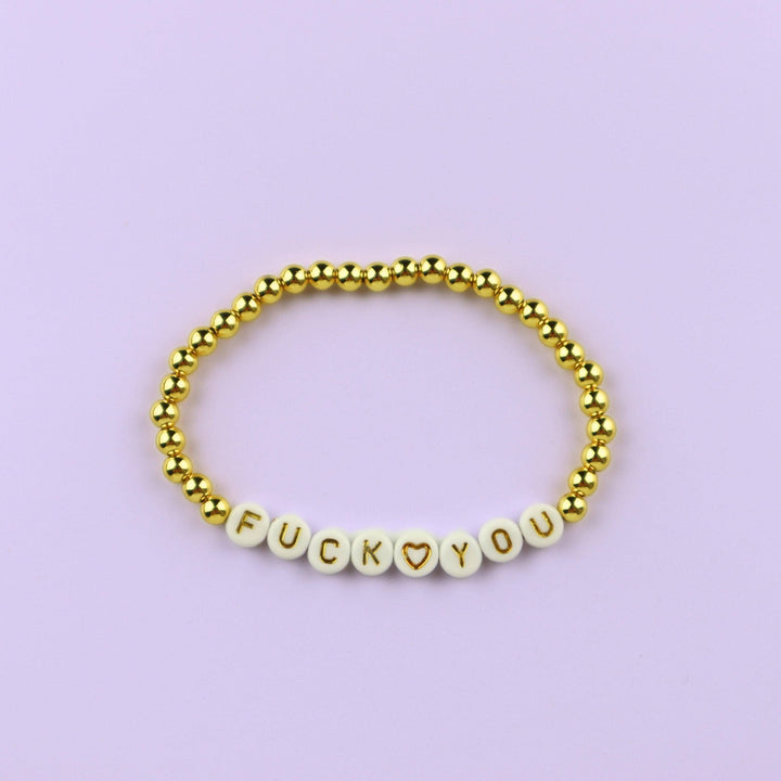 Gold Filled Ball Beaded Message Bracelet