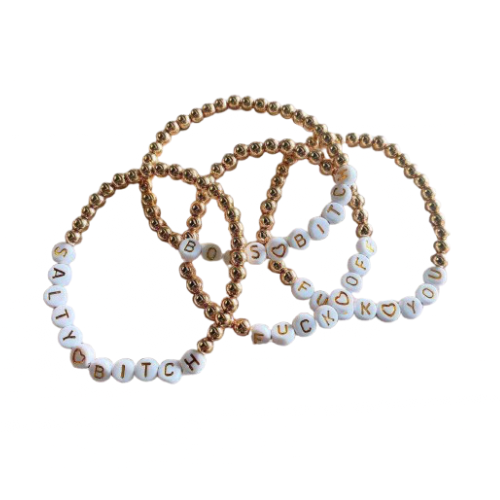 Gold Filled Ball Beaded Message Bracelet