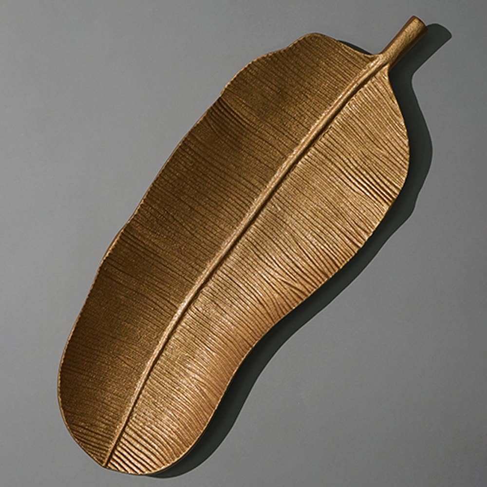 Golden Leaf Decorative Tray