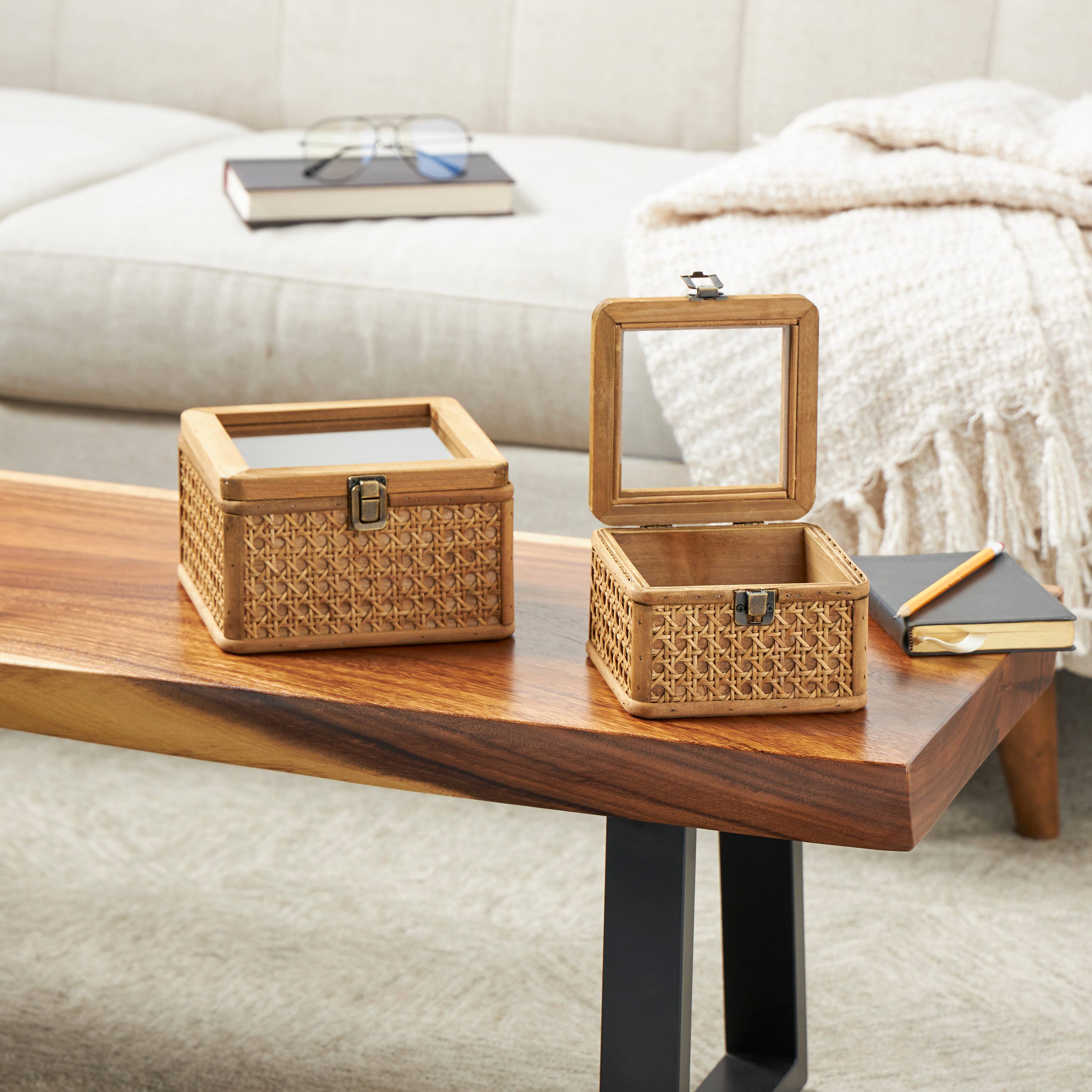 Natural Brown Rattan Box