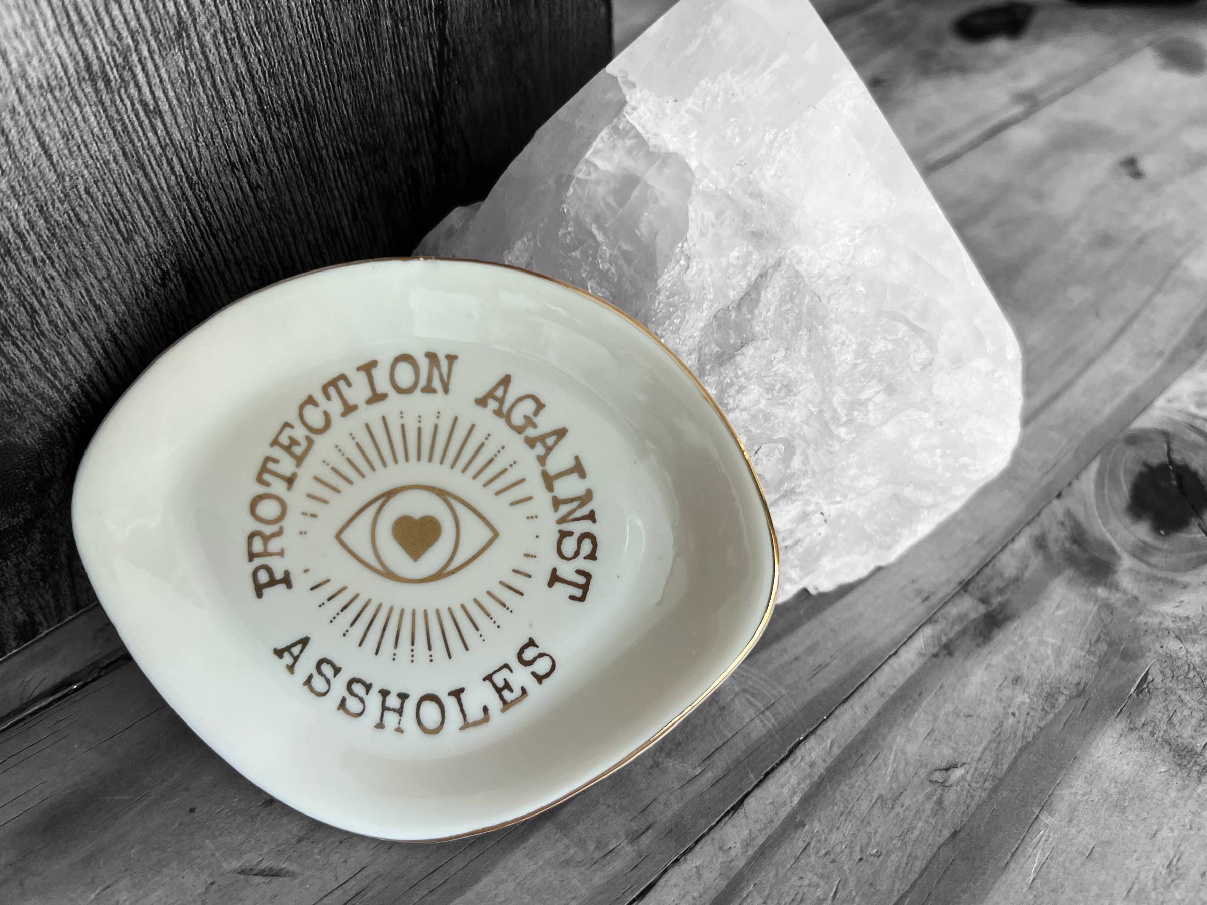 “Protection Against Assholes” Funny Cuss Word Trinket Dish