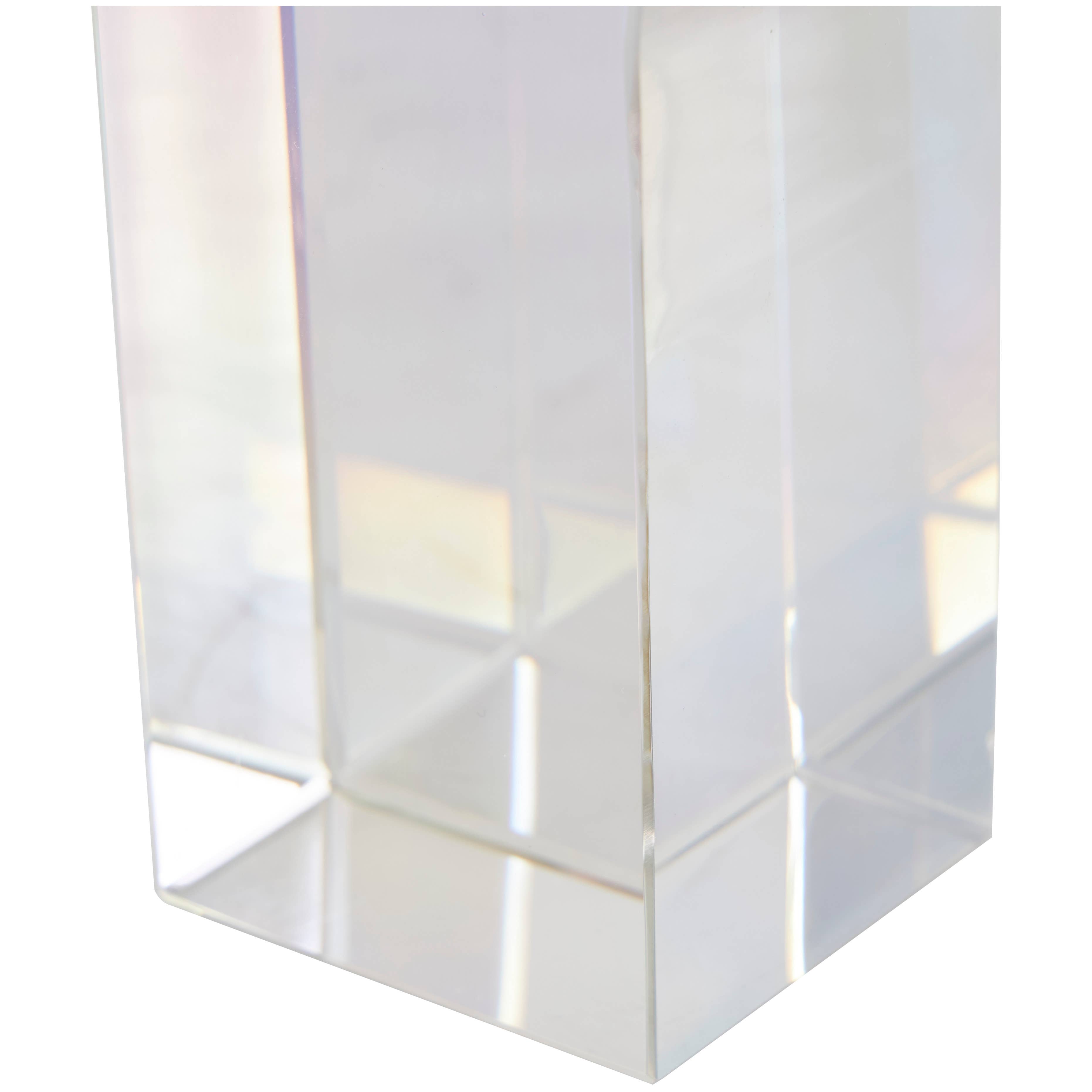 Contemporary Clear Crystal Bookends Set