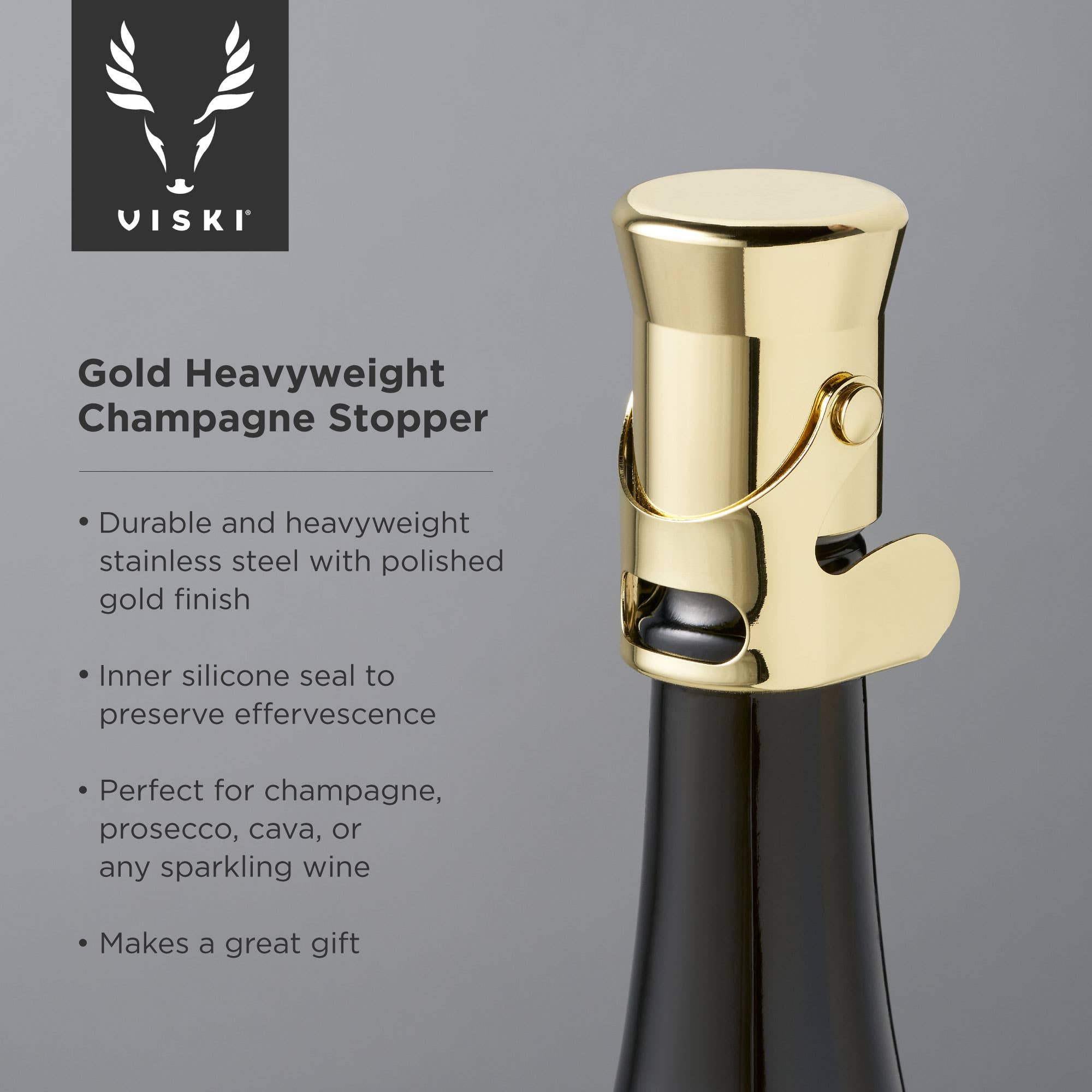 Gold-Plated Heavyweight Champagne Stopper