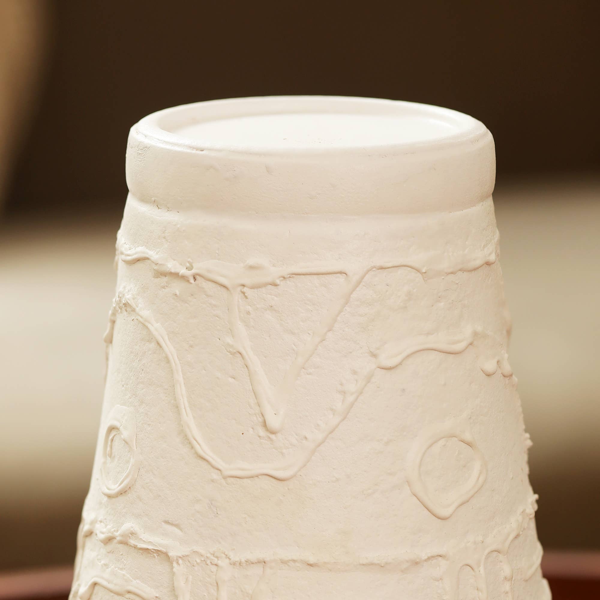 Organic Pattern Terracotta Candle Holder