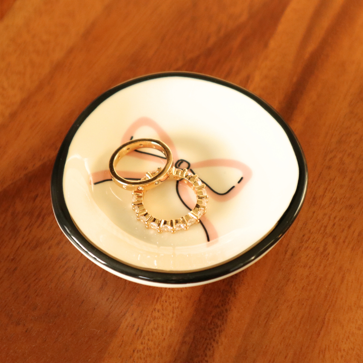 Pink Bow Ring Dish