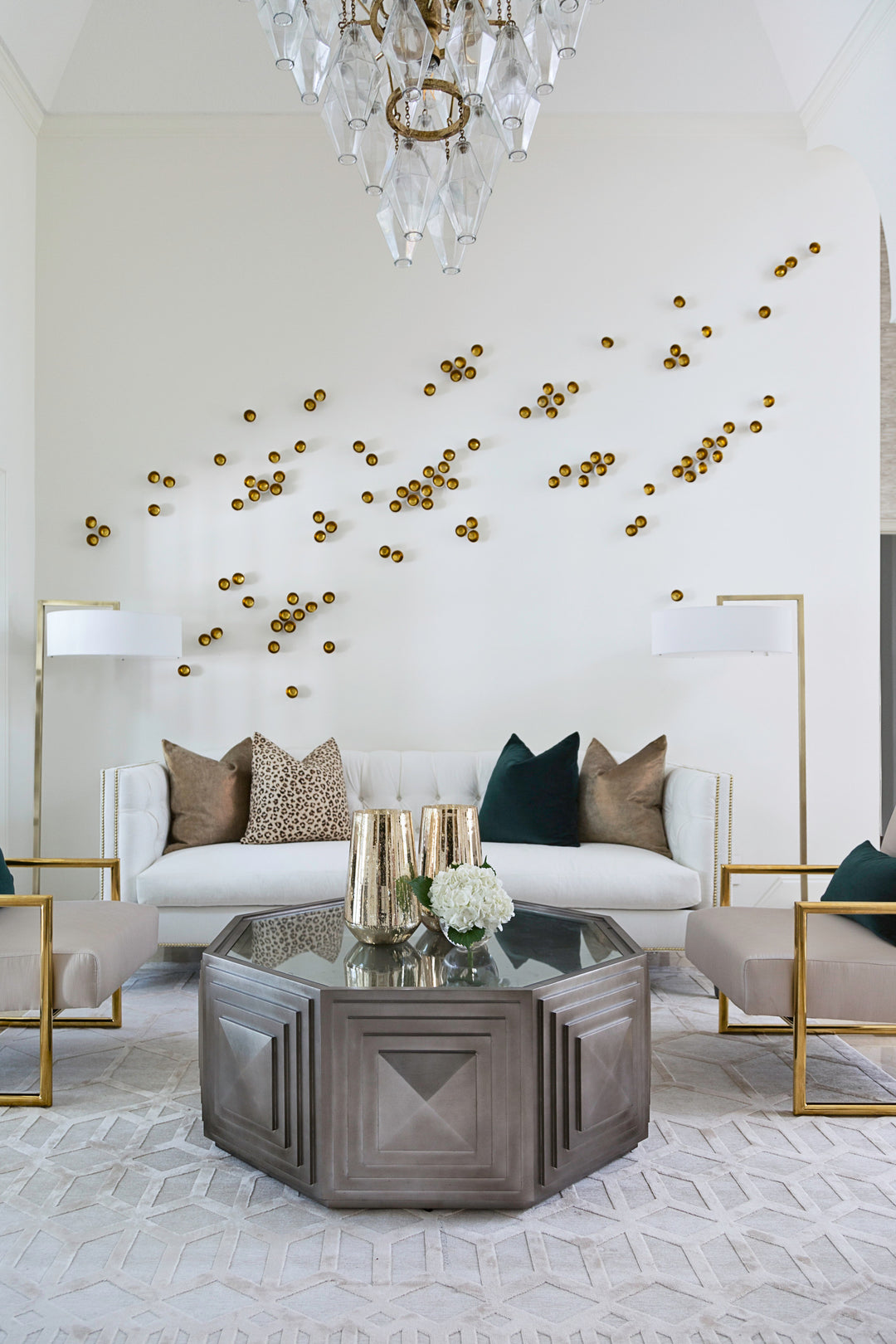 White & Gold Seed Wall Decor
