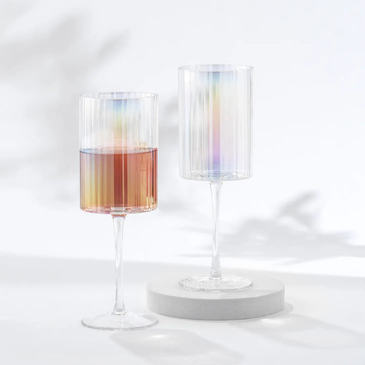 Iridescent Red Wine Glasses