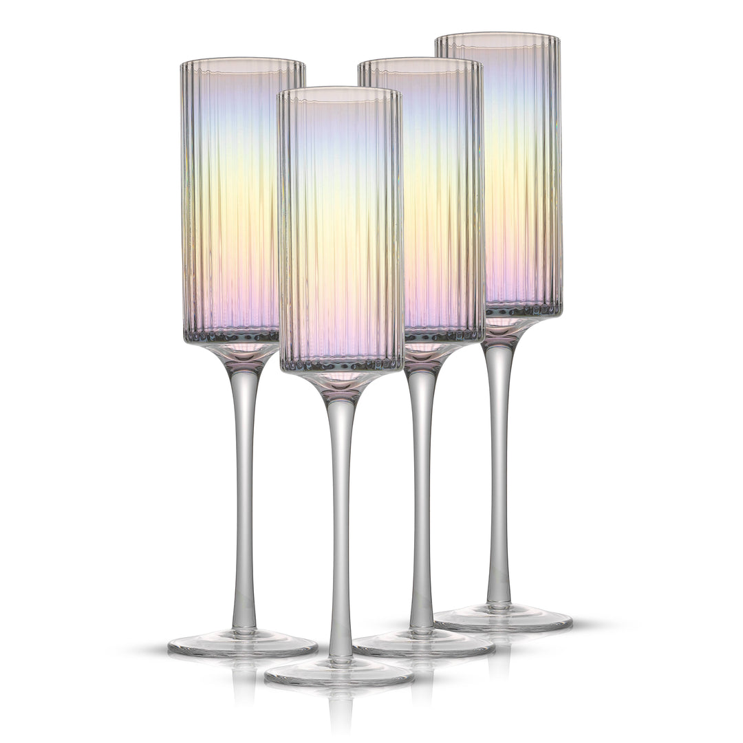 Iridescent Champagne Fluted Glasses